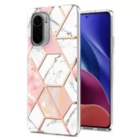 Marble Pattern Electroplated IMD Xiaomi Mi 11i/Poco F3 TPU Case - White / Pink