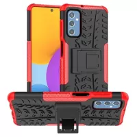 Samsung Galaxy M52 5G Anti-Slip Hybrid Case with Kickstand - Red / Black