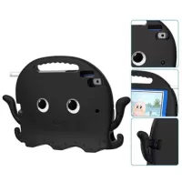 iPad 10.2 2019/2020/2021 Kids Carrying Shockproof Case - Octopus - Black