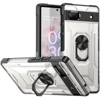 Rugged Shield Google Pixel 6a Hybrid Case with Ring Holder - Black