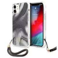 Guess Marble Collection iPhone 12 Mini Case with Hand Strap - Grey