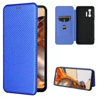 Xiaomi 11T/11T Pro Flip Case - Carbon Fiber - Blue