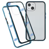 iPhone 13 Mini Magnetic Case with Tempered Glass Back - Blue