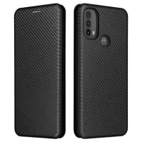 Motorola Moto E30/E40 Flip Case - Carbon Fiber - Black
