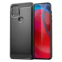 Motorola Moto G Stylus 5G Brushed TPU Case - Carbon Fiber - Black