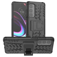 Anti-Slip Motorola Edge (2021) Hybrid Case with Stand - Black