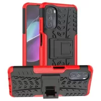 Anti-Slip Motorola Moto G (2022) Hybrid Case with Stand - Red / Black
