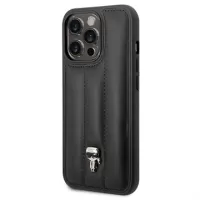 Karl Lagerfeld Quilted Puffy Ikonik Logo iPhone 14 Pro Hybrid Case - Black