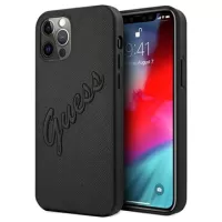 Guess Saffiano Vintage Script iPhone 12 Pro Max Case - Black