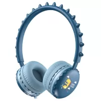 Cute Dinosaur Stereo Kids Headphones Y18 - 3.5mm - Blue