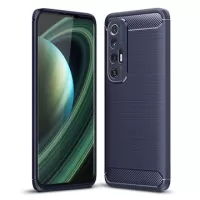 Xiaomi Mi 10S Brushed TPU Case - Carbon Fiber - Blue