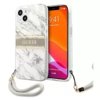 Guess Marble Collection iPhone 13 Mini Case with Hand Strap - Grey