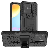 Anti-Slip Xiaomi Redmi 10C Hybrid Case with Stand - Black