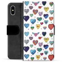 iPhone X / iPhone XS Premium Wallet Case - Hearts