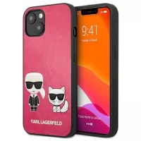 Karl Lagerfeld Ikonik Karl & Choupette iPhone 13 Case - Fuchsia