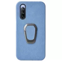 Sony Xperia 10 IV Honeycomb Pattern Case with Ring Holder - Light Blue