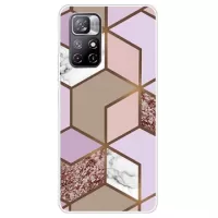 Xiaomi Redmi Note 11 Pro/Note 11 Pro 5G Marble Pattern IMD TPU Case - Brown / Pink