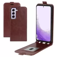 Samsung Galaxy S23+ 5G Vertical Flip Case with Card Slot - Brown