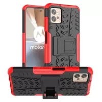 Anti-Slip Motorola Moto G32 Hybrid Case with Stand - Red