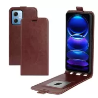 Xiaomi Poco X5 Vertical Flip Case with Card Holder - Brown