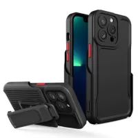 Explorer Series iPhone 14 Pro Hybrid Case with Belt Clip - Black