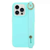 Candy Color iPhone 14 Pro TPU Case with Hand Strap - Baby Blue