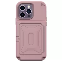 iPhone 14 Pro Hybrid Case with Hidden Mirror & Card Slot - Pink