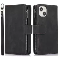 iPhone 14 Wallet Case with Wrist & Shoulder Strap - Black