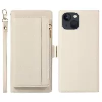 iPhone 14 2-in-1 Magnetic Wallet Case with Zipper - White