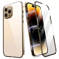 R-Just iPhone 14 Pro Max Magnetic Case with Tempered Glass - Gold