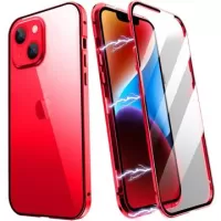 R-Just iPhone 14 Plus Magnetic Case with Tempered Glass - Red