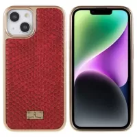 Fierre Shann Electroplated iPhone 14 Plus Coated Case - Snake Skin - Red