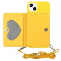 Heart Series iPhone 14 Plus Case with Wallet & Strap - Yellow