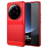 Xiaomi 13 Ultra Brushed TPU Case - Carbon Fiber - Red