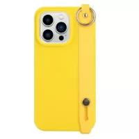 Candy Color iPhone 14 Pro TPU Case with Hand Strap - Yellow