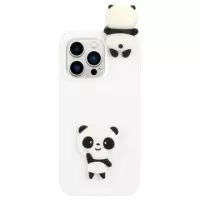 3D Cartoon iPhone 14 Pro TPU Case - White Panda