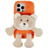 3D Plush Doll iPhone 14 Pro TPU Case - Orange / Bear