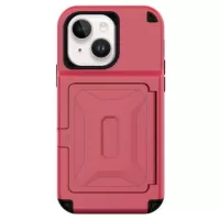 iPhone 14 Hybrid Case with Hidden Mirror & Card Slot - Red