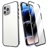 R-Just iPhone 14 Pro Max Magnetic Case with Tempered Glass - Silver