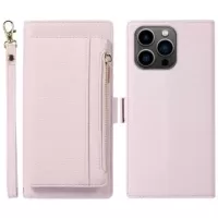 iPhone 14 Pro Max 2-in-1 Magnetic Wallet Case with Zipper - Light Purple