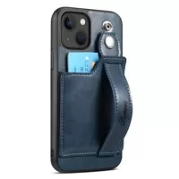 Suteni H12 iPhone 14 Plus Case with Card Slot & Hand Strap - Blue