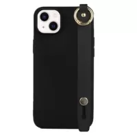 Candy Color iPhone 14 Plus TPU Case with Hand Strap - Black