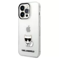 Karl Lagerfeld Choupette Logo iPhone 14 Pro Case - Transparent
