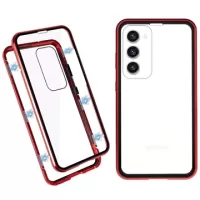 Samsung Galaxy S23 5G Magnetic Case with Tempered Glass - Red