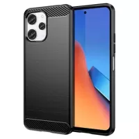 Xiaomi Redmi 12 Brushed TPU Case - Carbon Fiber - Black