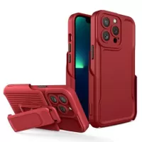 Explorer Series iPhone 14 Pro Hybrid Case with Belt Clip - Red