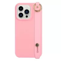 Candy Color iPhone 14 Pro TPU Case with Hand Strap - Pink