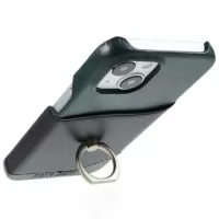 Fierre Shann iPhone 14 Case with Card Slot & Kickstand - Green