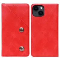 Idewei iPhone 14 Retro Wallet Case - Red