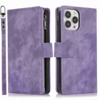 iPhone 14 Pro Max Wallet Case with Wrist & Shoulder Strap - Light Purple